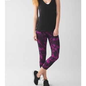 Lululemon Wunder Under Crop ll Breezie Regal Plum Black sz 6